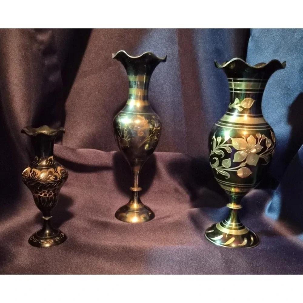 Vintage Brass Vases Made in India